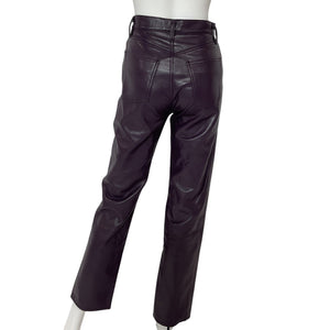 Agolde Recycled Leather Night Shade Pinch Waist Pants Size 24