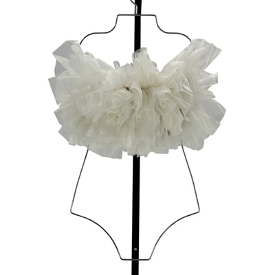 Lapointe Voluminous White Ruffle Poof Bustier Top Size 0