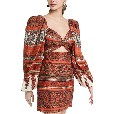Johanna Ortiz Printed Multicolor Tropical Mantra Mini Dress Size 4