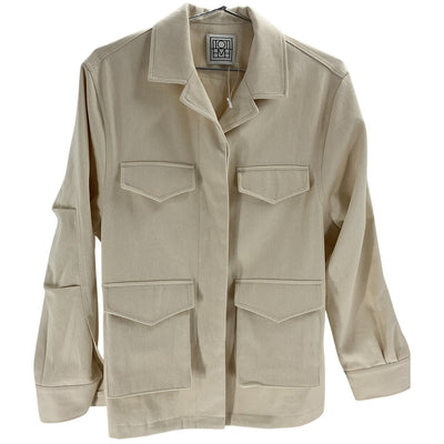 Toteme Utility Beige Cotton Twill Jacket Size 32 EU