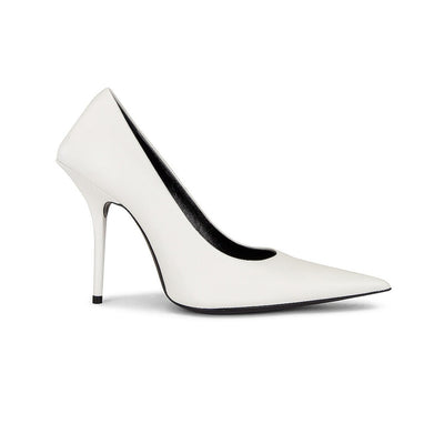 Balenciaga Sleek White Square Knife Pumps Size EU 37.5 / US 7.5