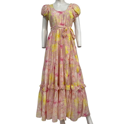LoveShackFancy Floral Light Berry Tea Karalie Maxi Dress Size 2