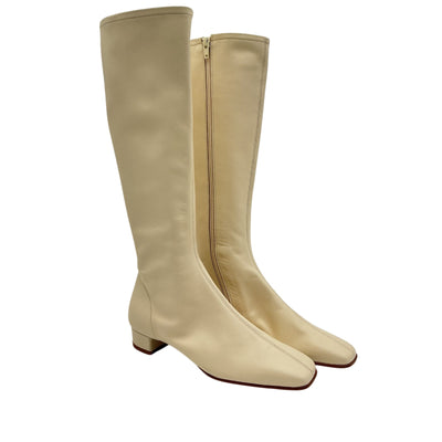By Far Sleek Beige Edie Tall Boots Size 37 EU / US 7