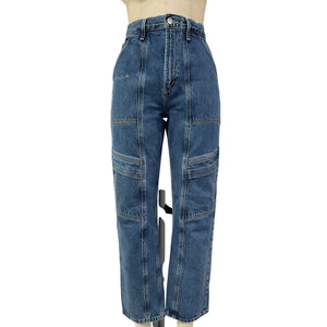 Agolde Utility Blue Cooper Cargo Denim Jeans Size 27