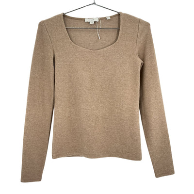 Vince Fitted Tan Scoop Neck Top Size XS