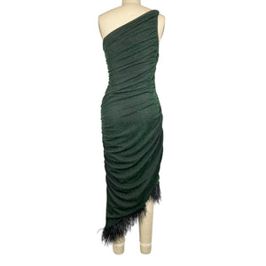 Saylor Asymmetric Black/Emerald Hilaria Cocktail Dress Size S