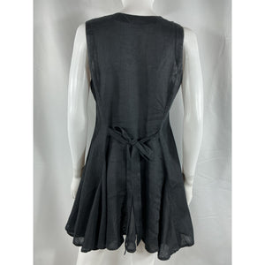 Dôen 'Aubrey' Black Linen Mini Dress Size S