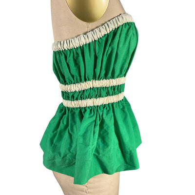 Molly Goddard Ruched Green Esme Top Size 8 UK / US 4 NWT