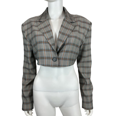 For Love & Lemons Plaid Gray Kym Blazer Size M