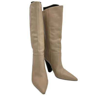 Raye Sleek Beige Angle Boots Size 8.5