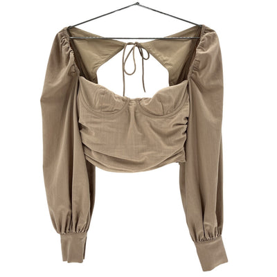 Majorelle Ruched Tan Emily Blouse Size M