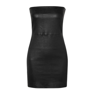 Sprwmn Sleek Black Strapless Mini Dress Size M