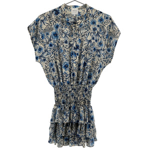 Misa Los Angeles Ruffled Indigo Blooms Eloisa Dress Size S