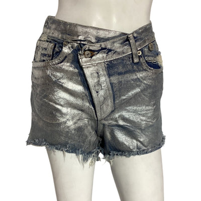 Eb Denim Metallic Blue Perfect Shorts Size 23