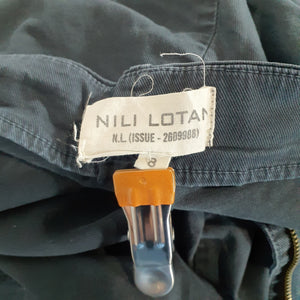 Nili Lotan Cropped Tapered Black Twill Size L Pants
