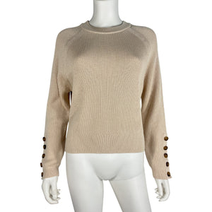 Sézane Ribbed Beige Sami Sweater Size L