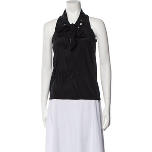 Gucci Black Silk Halterneck Top Size 38