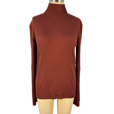 Chloé Ribbed Brick Turtleneck Sweater Size XL