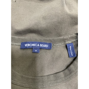 Veronica Beard 'Ankara' Green Cotton Stitched-Waist Tee Size XS
