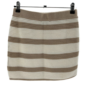 L'Academie Striped Knit Beige Drea Mini Skirt Size XXS