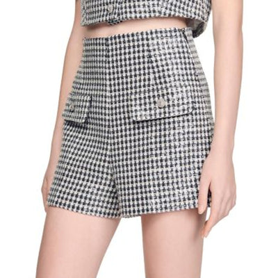 Sandro Chic Multicolor Tweed Shorts Size 38/US 6
