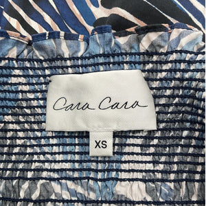 Cara Cara Smocked Blue Pink Ruby Dress Size XS
