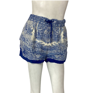 Allsaints Printed Blue And White Aleida Rafaela Shorts Size 8