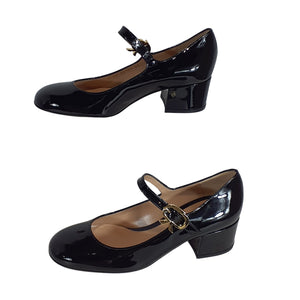 Gianvito Rossi Patent Black Mary Jane Pumps Size 5 US / IT 35