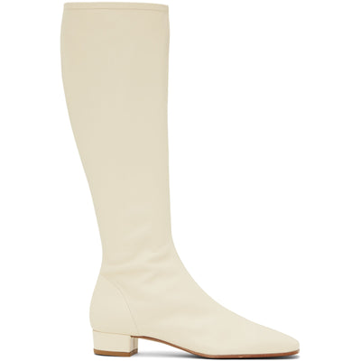 By Far Sleek Beige Edie Tall Boots Size 37 EU / US 7