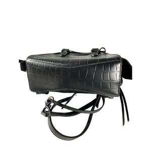 Balenciaga Croc Embossed Black Nano Neo Classic Bag Top Handle Satchel
