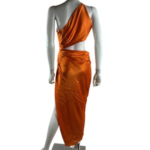 The Sei Sleek Orange One Shoulder Cutout Dress Size 4