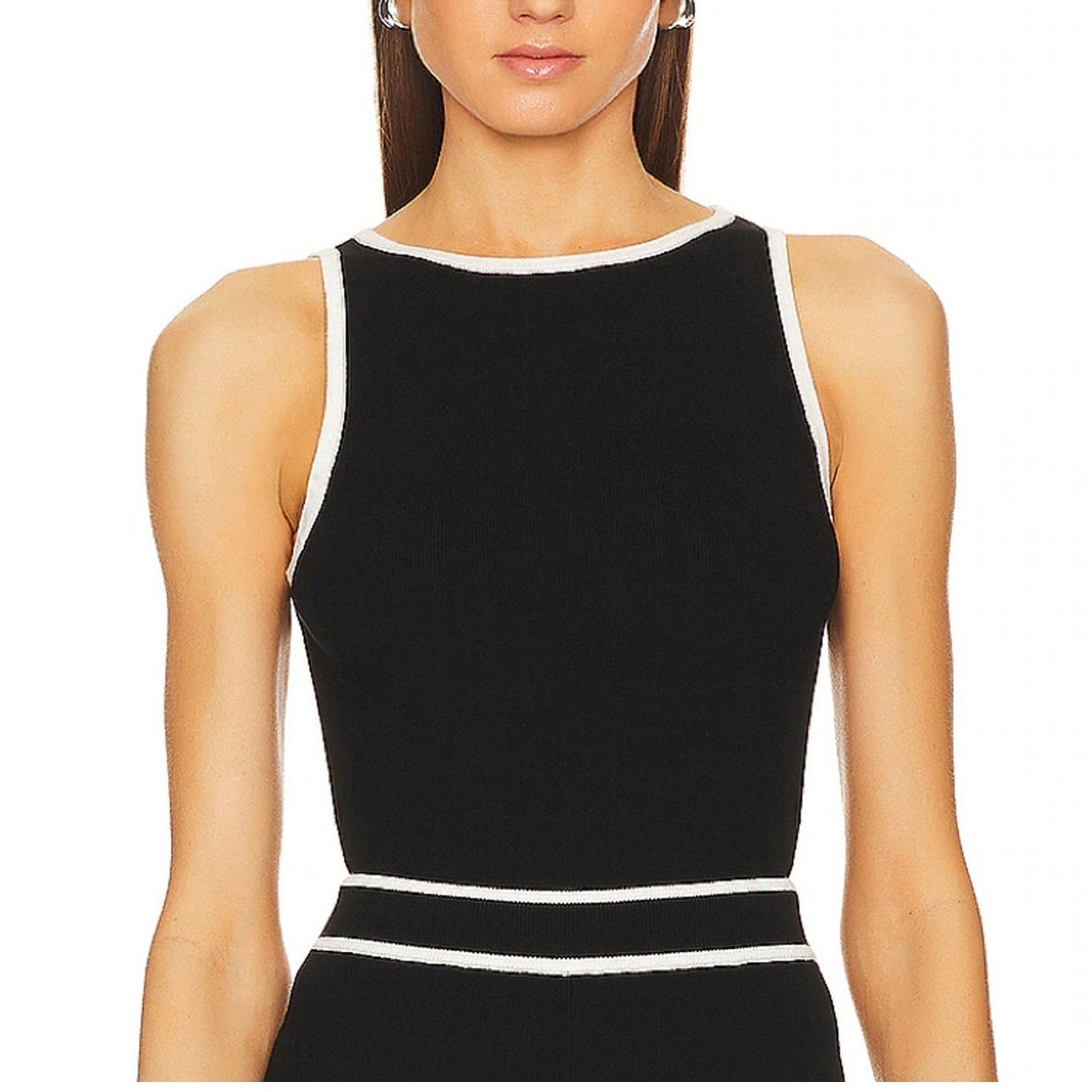 L'Academie Knit Black Lida Tank Top Size L
