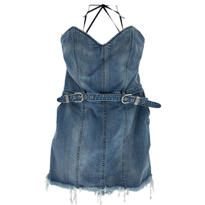 Retrofête Strapless Blue Denim Dress Size XL