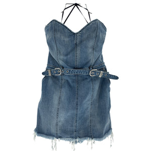 Retrofête Strapless Blue Denim Dress Size XL
