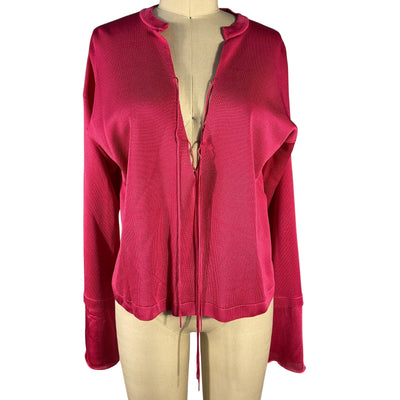 Tom Ford Rose Lace-Up Knit Top Size S