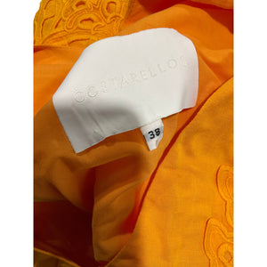 Costarellos Appliqued Orange Katana Gown Size FR 38 / US 6