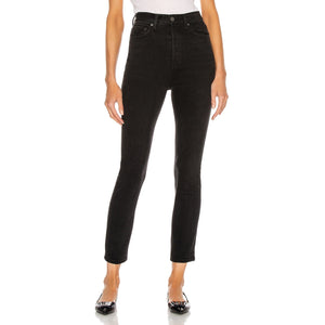 Grlfrnd Sleek Black Piper High Rise Slim Denim Jeans Size 26