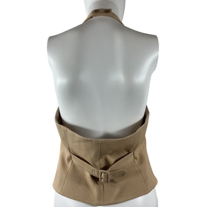Favorite Daughter Tailored Beige Halter Vest Size M