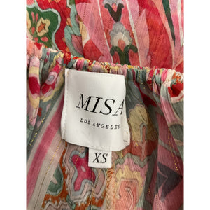Misa Los Angeles Printed Palazzo Tile Bendetta Halter Mini Dress Size XS