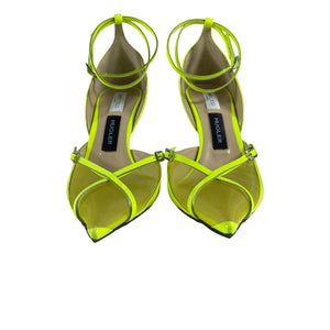 Jimmy Choo Neon Yellow Strap Heels Size IT 40 / US 10