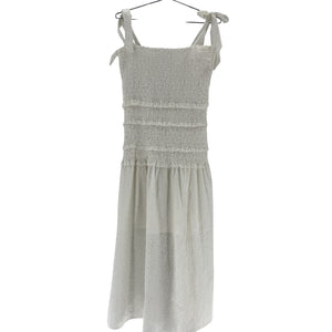 Astr The Label Smocked White Tessa Sundress Size L