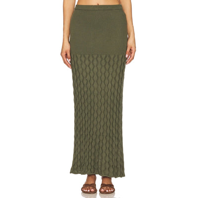 Agua Bendita Knit Sage Theodora Skirt Size L