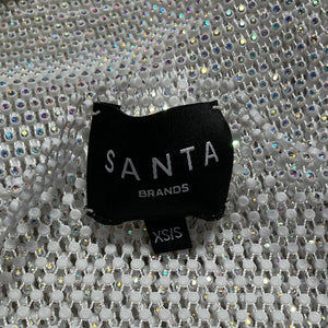 Santa Brands Embellished Cream Feathers Top Size XS / S
