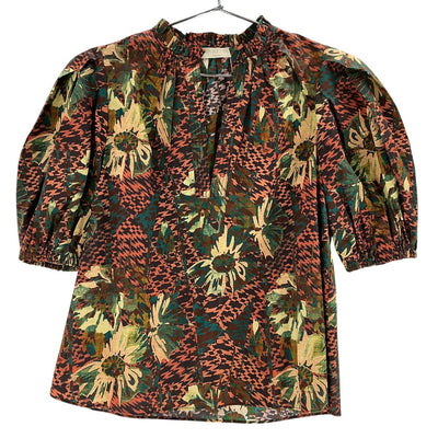 Ulla Johnson Printed Multicolor Tillie Floral Top Size 0