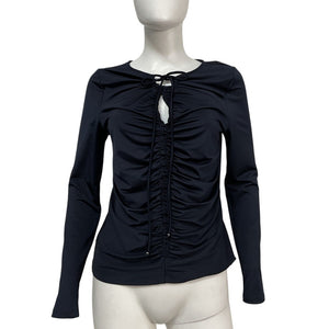 Veronica Beard Ruched Blue Roque Top Size 6