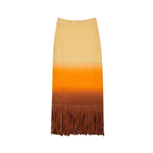 Sandro 'Aldira Dégradé' Brown Viscose Stretch-Knit Midi Skirt Size 34