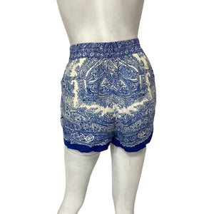 Allsaints Printed Blue And White Aleida Rafaela Shorts Size 8