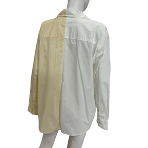 Donni. Colorblock Powder Creme Duo Pop Button Down Shirt Size M