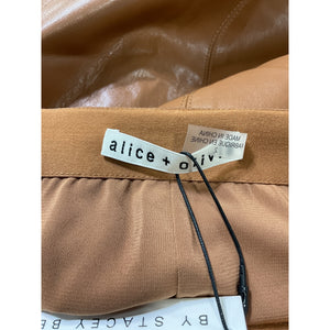 Alice + Olivia Sleek Camel Kendale Mini Skirt Size 2 NWT