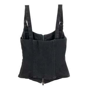 Eb Denim Structured Black Rainy Corset Top Size S